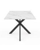 Table à manger Glam aspect marbre/noir - 160x90x75 cm