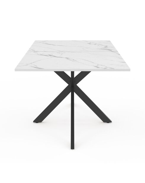 Table à manger Glam aspect marbre/noir - 160x90x75 cm