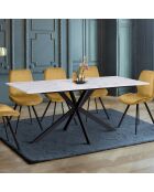 Table à manger Glam aspect marbre/noir - 160x90x75 cm