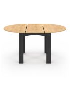 Table à manger ronde Dina bois/noir - 110/150x110x75 cm