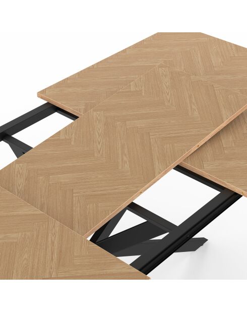 Table à manger extensible Spider bois/noir - 160/200 cmx90x75 cm
