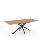 Table à manger extensible Spider bois/noir - 160/200 cmx90x75 cm