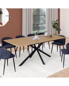 Table à manger extensible Spider bois/noir - 160/200 cmx90x75 cm