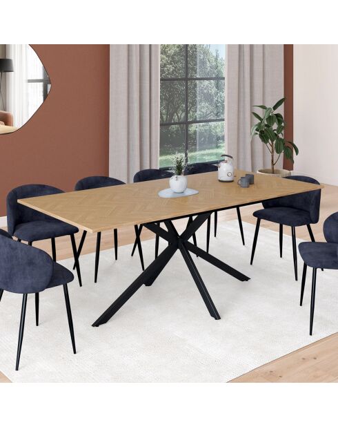 Table à manger extensible Spider bois/noir - 160/200 cmx90x75 cm