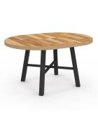 Table à manger ronde extensible Mathilde bois/noir  - 110/150x110x75 cm