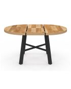 Table à manger ronde extensible Mathilde bois/noir  - 110/150x110x75 cm