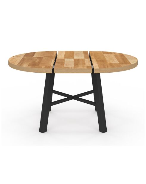 Table à manger ronde extensible Mathilde bois/noir  - 110/150x110x75 cm