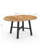 Table à manger ronde extensible Mathilde bois/noir  - 110/150x110x75 cm