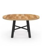 Table à manger ronde extensible Mathilde bois/noir  - 110/150x110x75 cm