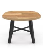 Table à manger ronde extensible Mathilde bois/noir  - 110/150x110x75 cm