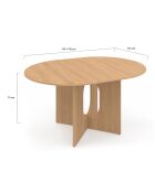 Mathis ausziehbarer runder Esstisch aus Holz - 110/150x110x75 cm