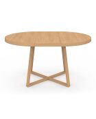 Table à manger ronde extensible Sana bois  - 110/150x110x75 cm