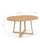 Table à manger ronde extensible Sana bois  - 110/150x110x75 cm