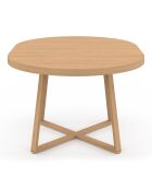 Table à manger ronde extensible Sana bois  - 110/150x110x75 cm