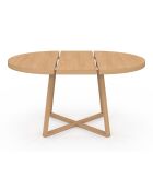 Table à manger ronde extensible Sana bois  - 110/150x110x75 cm