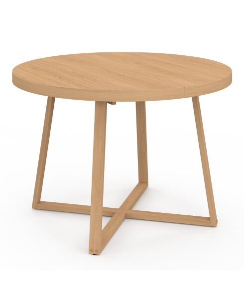 Table à manger ronde extensible Sana bois  - 110/150x110x75 cm