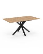 Table à manger extensible Spider plateau fin bois/noir  - 120/160 cmx90x75 cm