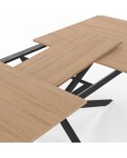 Table à manger extensible Spider plateau fin bois/noir  - 120/160 cmx90x75 cm