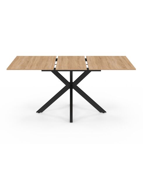Table à manger extensible Spider plateau fin bois/noir  - 120/160 cmx90x75 cm