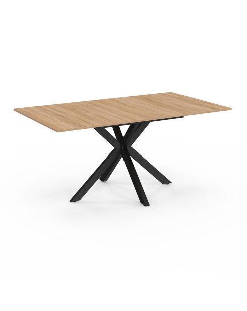 Table à manger extensible Spider plateau fin bois/noir  - 120/160 cmx90x75 cm
