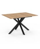 Table à manger extensible Spider plateau fin bois/noir  - 120/160 cmx90x75 cm