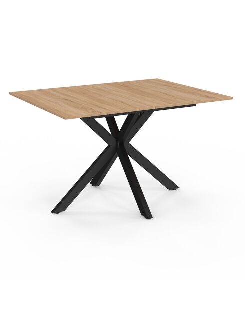 Table à manger extensible Spider plateau fin bois/noir  - 120/160 cmx90x75 cm