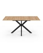 Table à manger extensible Spider plateau fin bois/noir  - 120/160 cmx90x75 cm