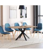 Table à manger extensible Spider plateau fin bois/noir  - 120/160 cmx90x75 cm