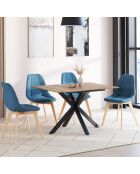Table à manger extensible Spider plateau fin bois/noir  - 120/160 cmx90x75 cm