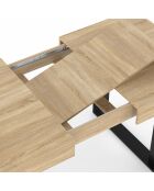 Table à manger extensible Brixton bois/noir - 120/160x80x75 cm