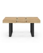 Table à manger extensible Brixton bois/noir - 120/160x80x75 cm