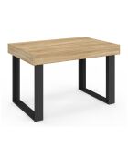 Table à manger extensible Brixton bois/noir - 120/160x80x75 cm