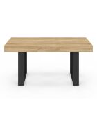 Table à manger extensible Brixton bois/noir - 120/160x80x75 cm