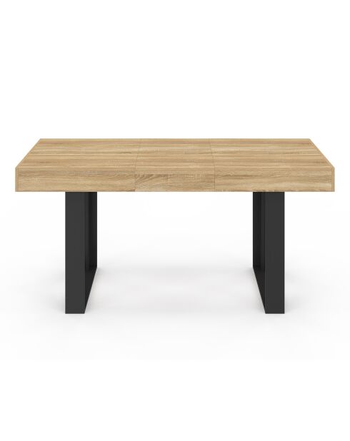 Table à manger extensible Brixton bois/noir - 120/160x80x75 cm