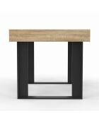 Table à manger extensible Brixton bois/noir - 120/160x80x75 cm