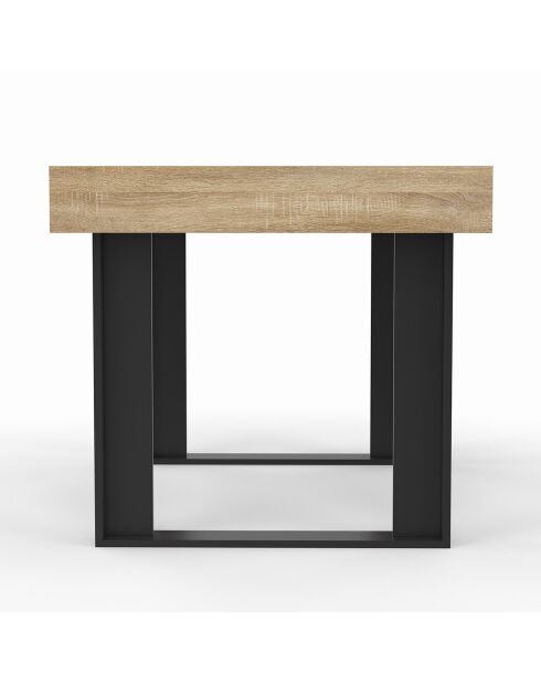 Table à manger extensible Brixton bois/noir - 120/160x80x75 cm