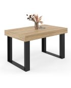 Table à manger extensible Brixton bois/noir - 120/160x80x75 cm