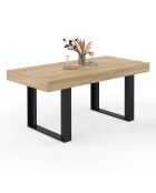 Table à manger extensible Brixton bois/noir - 120/160x80x75 cm
