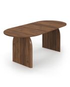 Table à manger extensible Japandi bois effet noyer - 160/200x90x75 cm