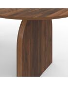 Table à manger extensible Japandi bois effet noyer - 160/200x90x75 cm