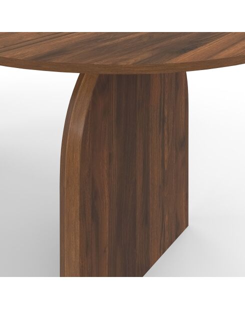 Table à manger extensible Japandi bois effet noyer - 160/200x90x75 cm