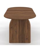 Table à manger extensible Japandi bois effet noyer - 160/200x90x75 cm