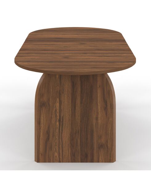 Table à manger extensible Japandi bois effet noyer - 160/200x90x75 cm