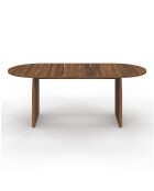 Table à manger extensible Japandi bois effet noyer - 160/200x90x75 cm