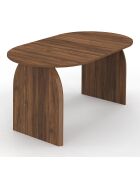 Table à manger extensible Japandi bois effet noyer - 160/200x90x75 cm