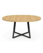 Table à manger ronde extensible Sana bois/noir - 110/150x110x75 cm