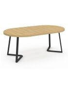 Table à manger ronde extensible Sana bois/noir  - 110/200x110x75 cm