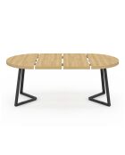 Table à manger ronde extensible Sana bois/noir  - 110/200x110x75 cm
