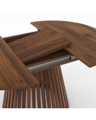 Uitschuifbare ronde eettafel Camélia walnotenhout - 110/150x110x75 cm