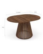 Uitschuifbare ronde eettafel Camélia walnotenhout - 110/150x110x75 cm
